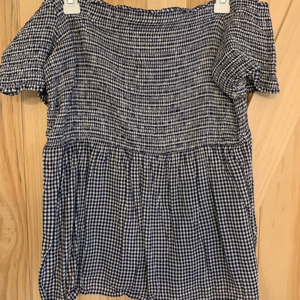 Strapless gingham top